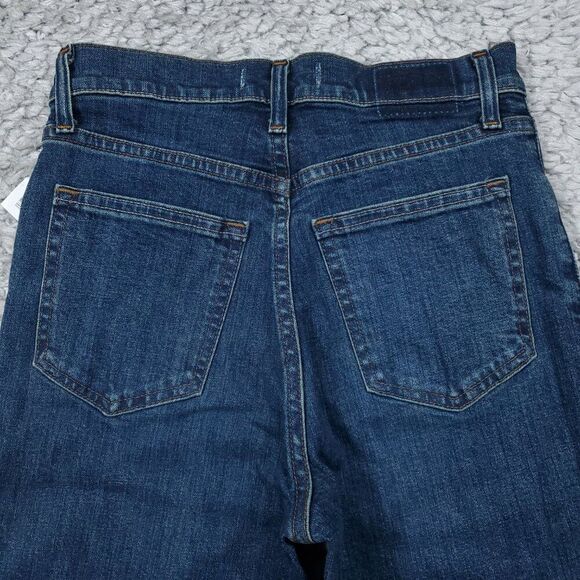 Abercrombie 90s Straight Ultra High Rise Jeans Dark Wash Blue Size 0 25 Stretch - Picture 3 of 10